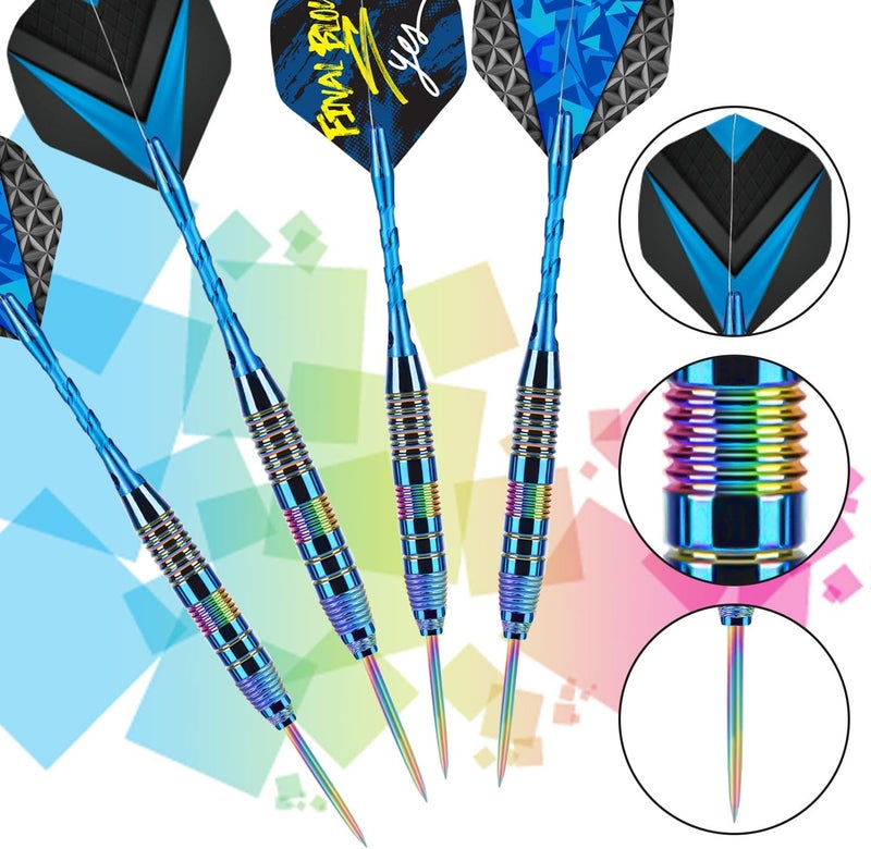 Trecynd Darts Metal Tip Set 3 Aluminum Shaft Metal Dart Set Professional Darts Steel Tip Sets + Extra Dart Flights 3 Replace Plastic Shafts Beginner or Professional Darts 22g - Image 5